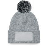 Bonnet à pompon patch SNOWSTAR® B443 - Heather Grey / Black