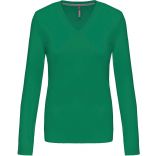 T-SHIRT COL V MANCHES LONGUES FEMME Kelly Green - S