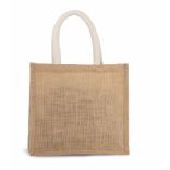 Sac style cabas en toile de jute KI0273 - Natural / Gold