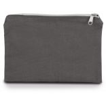 Pochette en coton canvas - modèle moyen Grey / Silver