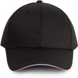 Casquette sandwich contrasté 6 panneaux Oeko-Tex Black / Silver