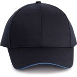 Casquette sandwich contrasté 6 panneaux Oeko-Tex Navy / Light Royal Blue