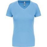 T-shirt de sport manches courtes col v femme Sky Blue - XS