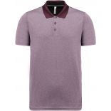 Polo chiné manches courtes adulte Burgundy Heather - S