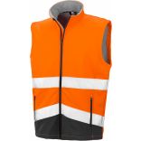 GILET SOFTSHELL HIGH VIZ Fluorescent Orange / Black - S