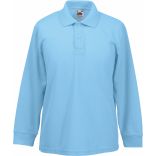 Polo enfant 65/35 manches longues Sky Blue - 3/4