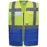 Gilet multifonction haute visibilité Hi Vis Yellow / Royal Blue