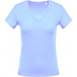 T-shirt femme col V manches courtes K390 - Sky Blue