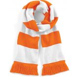 Écharpe rayée Varsity B479 - Orange / White