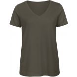 T-shirt femme col V Inspire V  B&C TW045 - Khaki