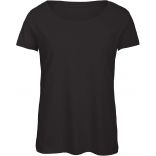 T-shirt femme triblend col rond TW056 - Black