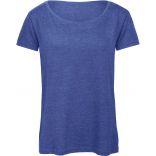 T-shirt femme triblend col rond TW056 - Heather Royal Blue