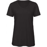 T-shirt femme triblend col V TW058 - Black