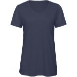 T-shirt femme triblend col V TW058 - Heather Navy