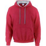 Sweat-shirt homme à capuche zippé 185C00 - Red / Sport grey