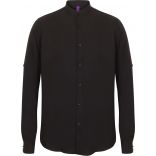 Chemise homme col Mao H592 - Black