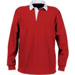 Polo homme rugby uni col blanc K217 - Red