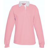 Polo femme rugby uni col blanc K218 - Pink