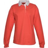 Polo femme rugby uni col blanc K218 - Red