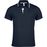 Polo manches courtes avec liserés K245 - Navy / White / Light Turquoise