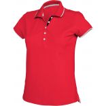 Polo femme maille piquée manches courtes K252 - Red / White / Navy