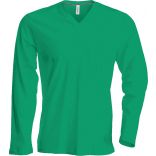 T-shirt homme manches longues col V K358 - Kelly Green