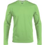 T-shirt homme manches longues col V K358 - Lime