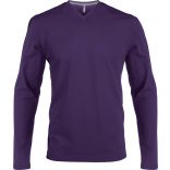 T-shirt homme manches longues col V K358 - Purple