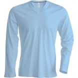 T-shirt homme manches longues col V K358 - Sky Blue