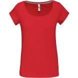 T-shirt femme col bateau manches courtes K384 - Red de face