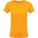 T-shirt femme col rond manches courtes K389 - Yellow