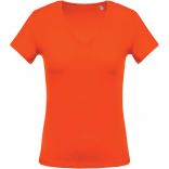 T-shirt femme col V manches courtes K390 - Orange