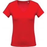 T-shirt femme col V manches courtes K390 - Red