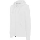 Sweat-shirt femme zippé capuche K464 - White