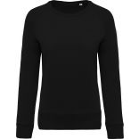 Sweat-shirt femme bio col rond manches raglan K481 - Black