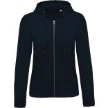 Sweat-shirt femme bio zippé capuche K485 - Navy