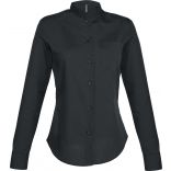 Chemise manches longues femme col Mao K514 - Black