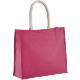 Sac de plage en jute KI0219 - Fuchsia-One Size