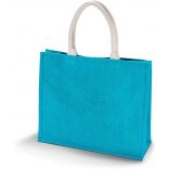 Sac de plage en jute KI0219 - Turquoise-One Size