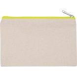 Pochette en coton canvas personnalisable KI0720 - Natural / Fluorescent Yellow