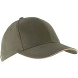 Casquette 6 panneaux Orlando KP011 - Olive Green / Beige