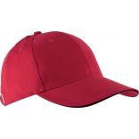 Casquette 6 panneaux Orlando KP011 - Red / Black