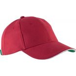 Casquette 6 panneaux Orlando KP011 - Red / White / Green