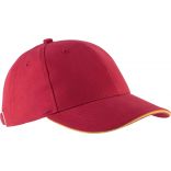 Casquette 6 panneaux Orlando KP011 - Red / Yellow