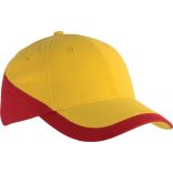 Casquette 6 panneaux Racing KP045 - Yellow / Red