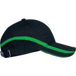 Casquette 6 panneaux bicolore Team KP063 - Black / Green