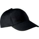 Casquette 5 panneaux en coton KP116 - Black de travers