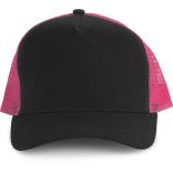 Casquette Trucker 5 panneaux KP137 - Black / Fuchsia