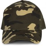 Casquette Trucker 5 panneaux KP137 - Khaki Camouflage