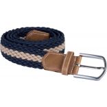 Ceinture tressée élastiquée KP805 - Navy / Beige